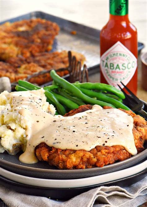 How many calories are in beef chicken steak fried with cream gravy - calories, carbs, nutrition