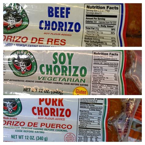 How many calories are in beef chorizo - calories, carbs, nutrition