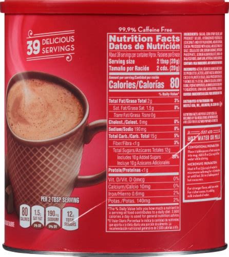 How many calories are in bev hot cocoa nestle pc - calories, carbs, nutrition