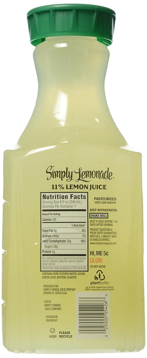 How many calories are in bev lemonade apple 8 fl oz - calories, carbs, nutrition