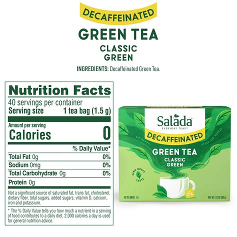 How many calories are in beverages, green tea, salada brewed from bags - calories, carbs, nutrition