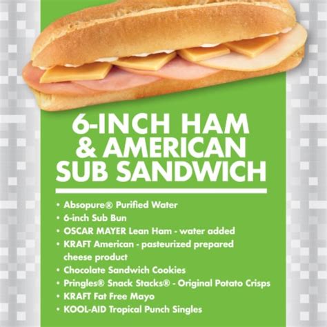 How many calories are in big mondo 6 inch - ham and cheese sandwich - calories, carbs, nutrition