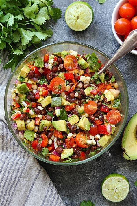 How many calories are in black bean salad w/avocado-lime - calories, carbs, nutrition