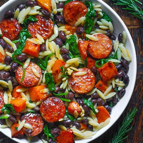 How many calories are in black bean stew with orzo - calories, carbs, nutrition