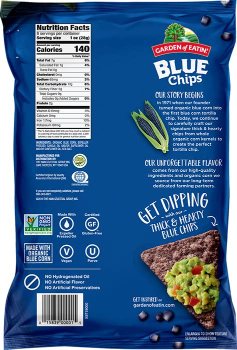 How many calories are in blue corn chips - calories, carbs, nutrition