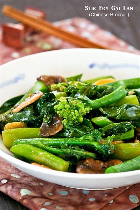 How many calories are in broccolini stir fry mushrooms gai lan - calories, carbs, nutrition