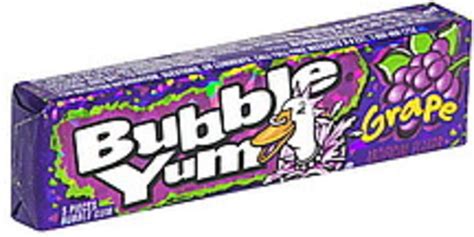 How many calories are in bubble yum bubble gum - grape, 5 pc - calories, carbs, nutrition