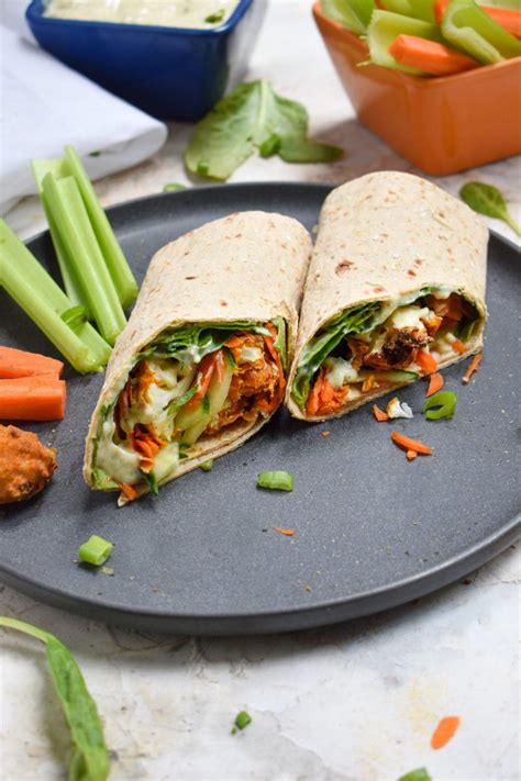 How many calories are in buffalo cauliflower wrap - calories, carbs, nutrition