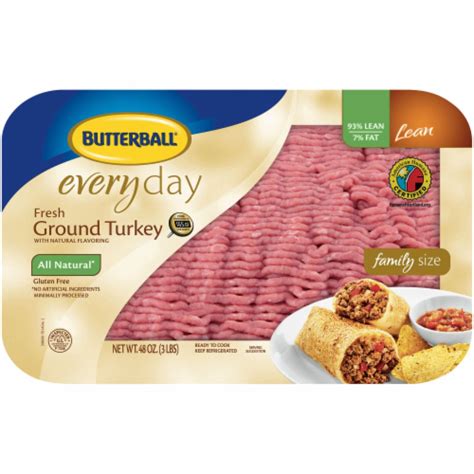 How many calories are in butter ball ground turkey 93/7 - calories, carbs, nutrition