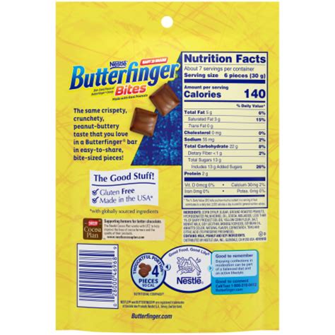 How many calories are in butterfinger bites - calories, carbs, nutrition