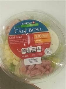 How many calories are in cafe bowl - chef salad - calories, carbs, nutrition