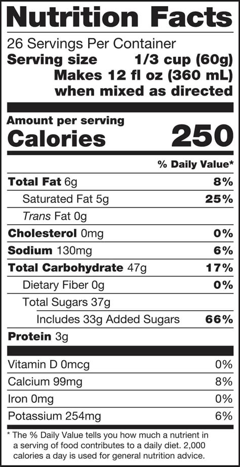 How many calories are in cafe horchata with vanilla and cinnamon - calories, carbs, nutrition