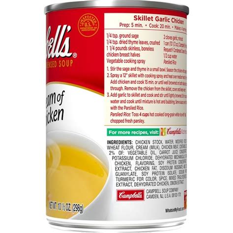 How many calories are in campbell's healthy request, cream of chicken soup, condensed - calories, carbs, nutrition