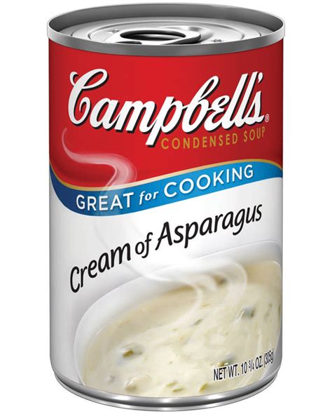 How many calories are in campbell's red and white, cream of asparagus soup, condensed - calories, carbs, nutrition