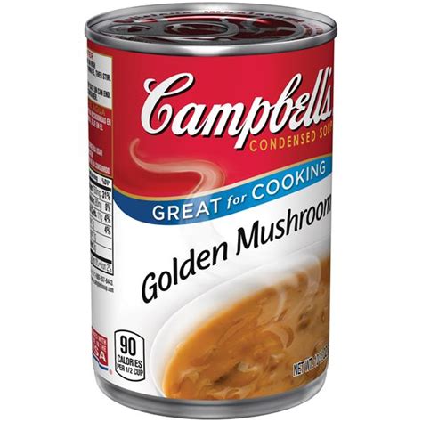 How many calories are in campbell's red and white, golden mushroom soup, condensed - calories, carbs, nutrition