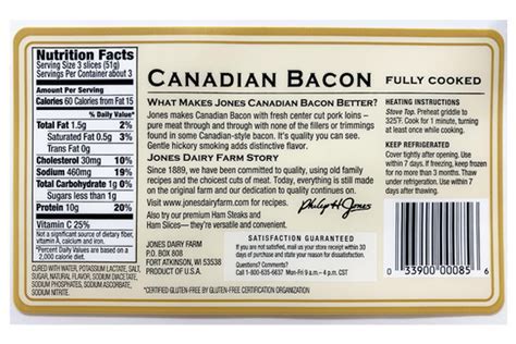 How many calories are in canadian bacon - calories, carbs, nutrition