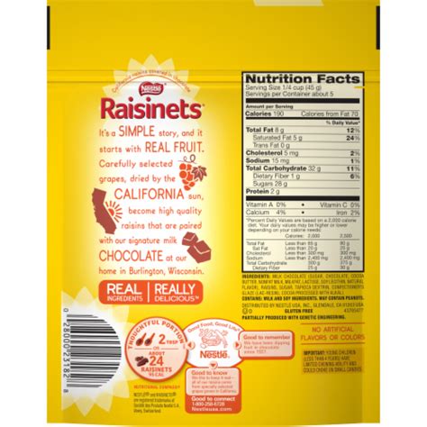 How many calories are in candies, milk chocolate coated raisins - calories, carbs, nutrition