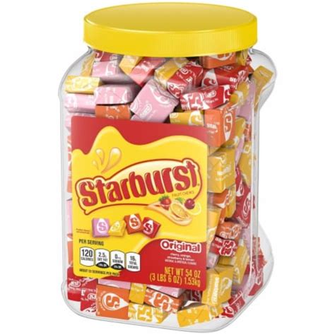 How many calories are in candy, starburst, original - calories, carbs, nutrition