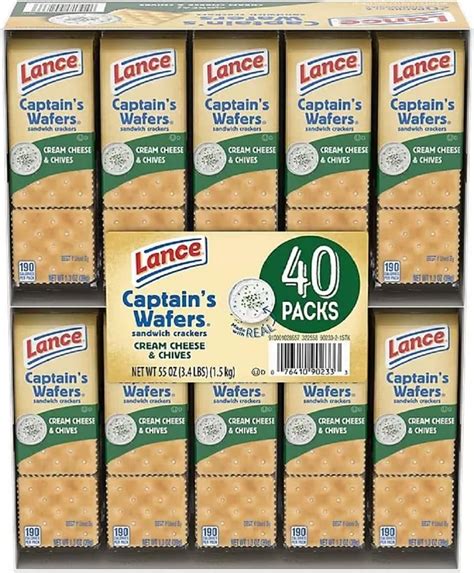 How many calories are in captain's wafers cream cheese & chives - calories, carbs, nutrition