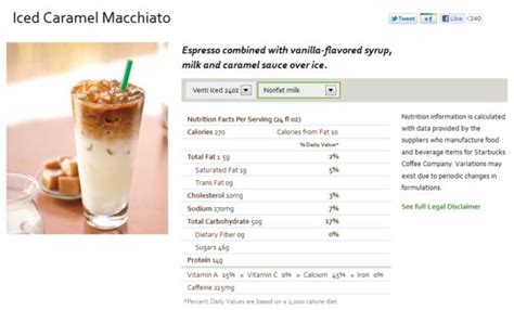 How many calories are in caramel macchiato light iced coffee - calories, carbs, nutrition