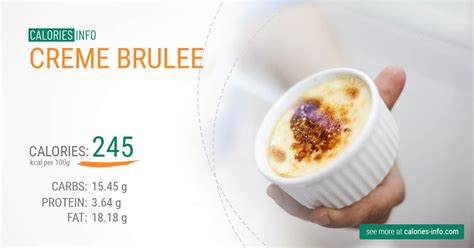 How many calories are in carrot creme brulee - calories, carbs, nutrition