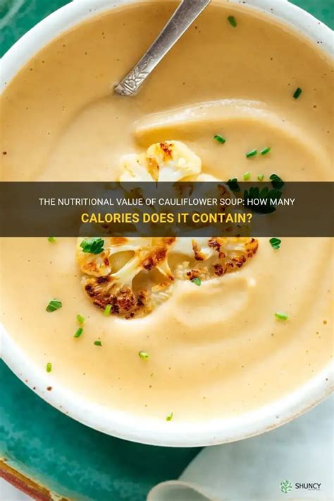 How many calories are in cauliflower and chive soup - calories, carbs, nutrition