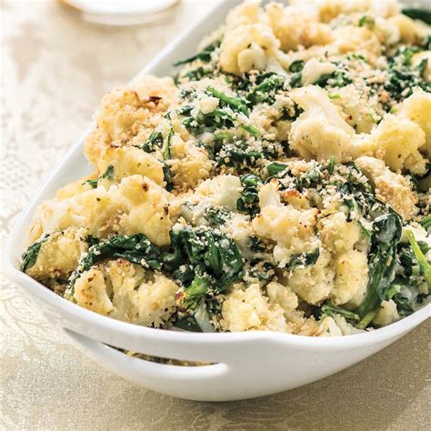 How many calories are in cauliflower and spinach gratin - calories, carbs, nutrition