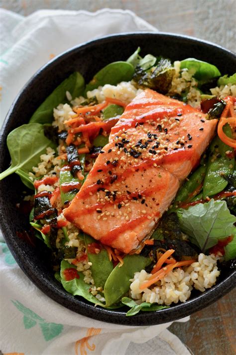 How many calories are in cauliflower rice bowl orange salmon - calories, carbs, nutrition