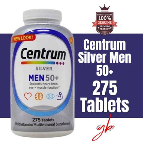 How many calories are in centrum silver men 50+ - calories, carbs, nutrition