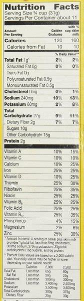 How many calories are in cereal golden grahams bulk 1 cup - calories, carbs, nutrition