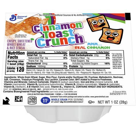 How many calories are in cereals ready-to-eat, general mills, 25% less sugar cinnamon toast crunch - calories, carbs, nutrition