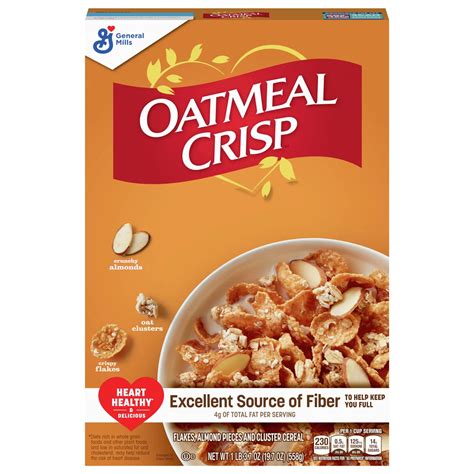 How many calories are in cereals ready-to-eat, general mills, oatmeal crisp, crunchy almond - calories, carbs, nutrition