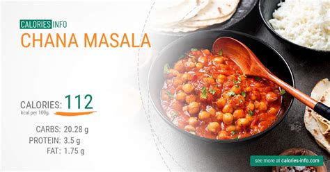 How many calories are in chana masala - calories, carbs, nutrition