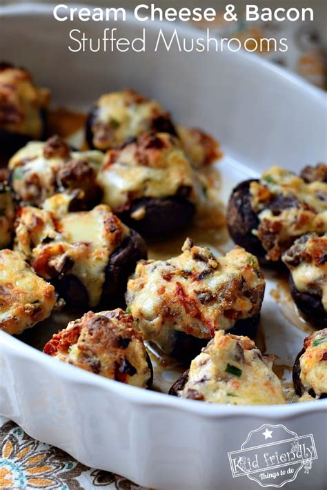 How many calories are in cheese and bacon stuffed mushrooms - calories, carbs, nutrition