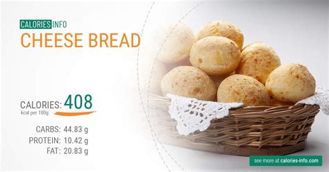 How many calories are in cheese bread - calories, carbs, nutrition