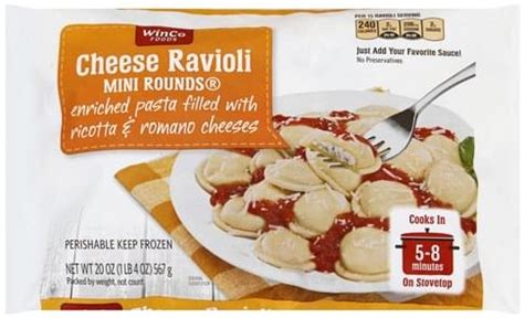 How many calories are in cheese ravioli - mini rounds - calories, carbs, nutrition