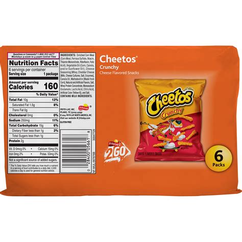 How many calories are in cheetos crunchy - calories, carbs, nutrition