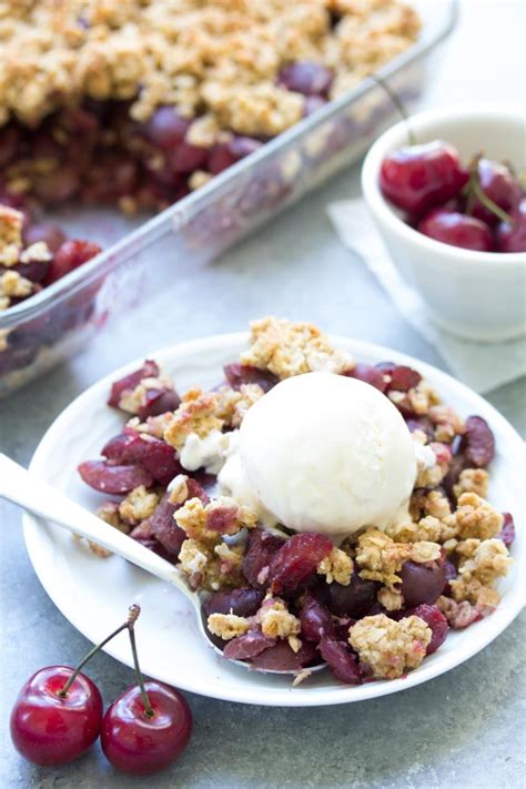 How many calories are in cherry crumble - calories, carbs, nutrition