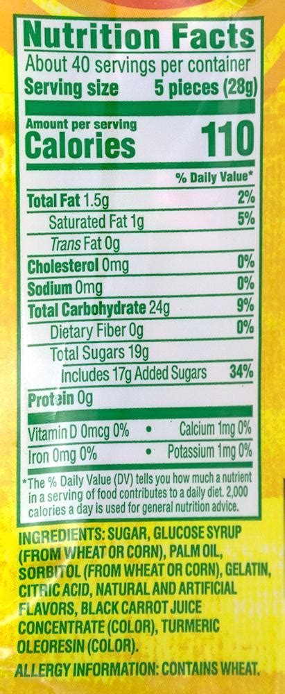 How many calories are in chews - calories, carbs, nutrition