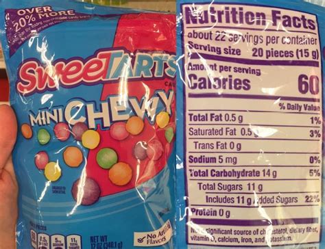 How many calories are in chewy candy - calories, carbs, nutrition