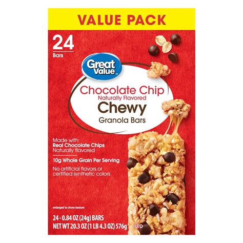 How many calories are in chewy granola bar-chocolate chunk - calories, carbs, nutrition