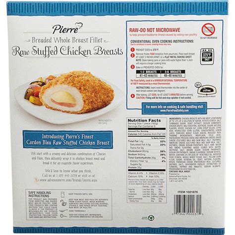 How many calories are in chicken breast cordon bleu - calories, carbs, nutrition