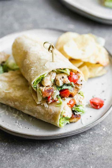 How many calories are in chicken caesar wrap with potato salad - calories, carbs, nutrition