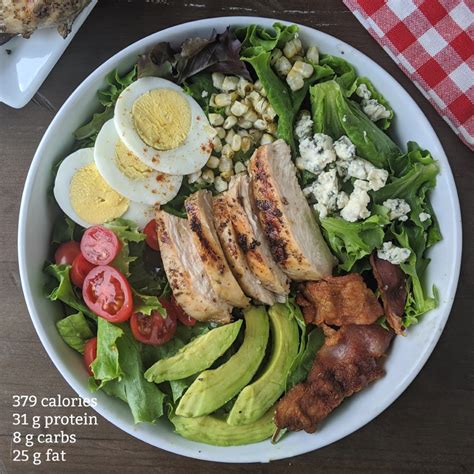 How many calories are in chicken cobb salad 6 oz - calories, carbs, nutrition