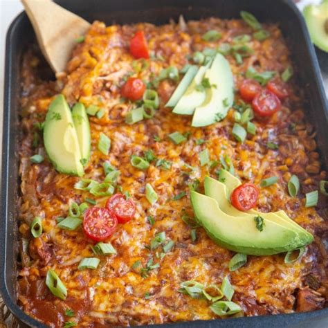 How many calories are in chicken enchilada casserole with spanish rice and sauta©ed vegetables - calories, carbs, nutrition