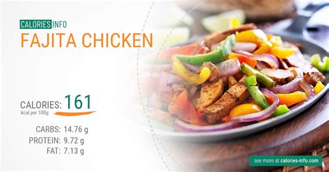 How many calories are in chicken fajita, grilled, seasoned - calories, carbs, nutrition