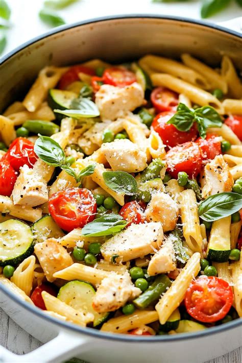 How many calories are in chicken pasta primavera - calories, carbs, nutrition