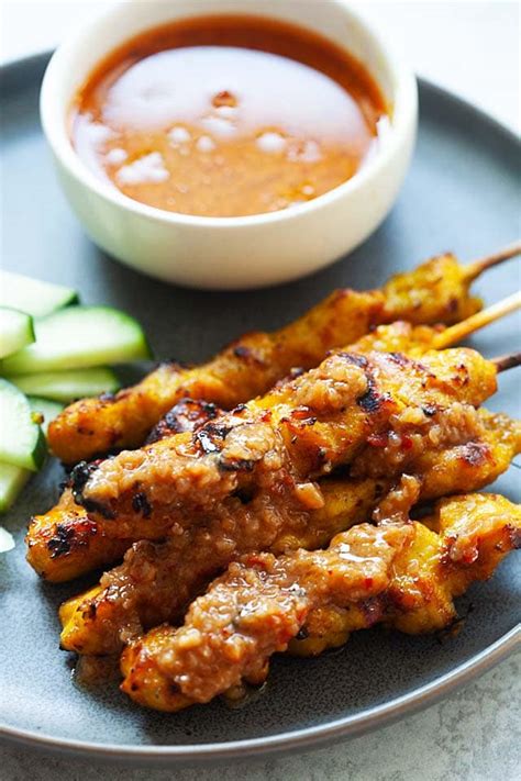 How many calories are in chicken satay skewers - calories, carbs, nutrition