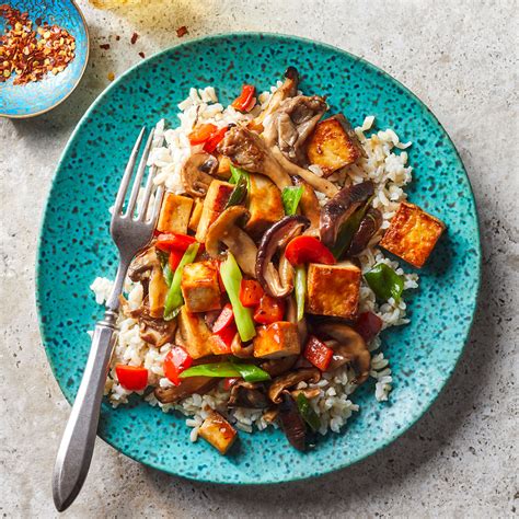 How many calories are in chicken tofu and mushroom stir fry - calories, carbs, nutrition