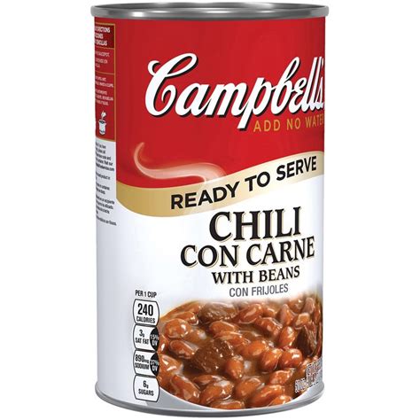 How many calories are in chili chili con carne campbells 16 oz - calories, carbs, nutrition